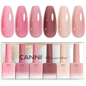 CANNI 6Pcs 9ml Hema-Free Nail Dehydrator Primer, Base Coat Reinforce Diamond Gel Top Coat and Matte Top Coat Gel Nail Polish Set, Soak Off LED Nail Gel Polish Set Nail Art Starter Manicure Salon