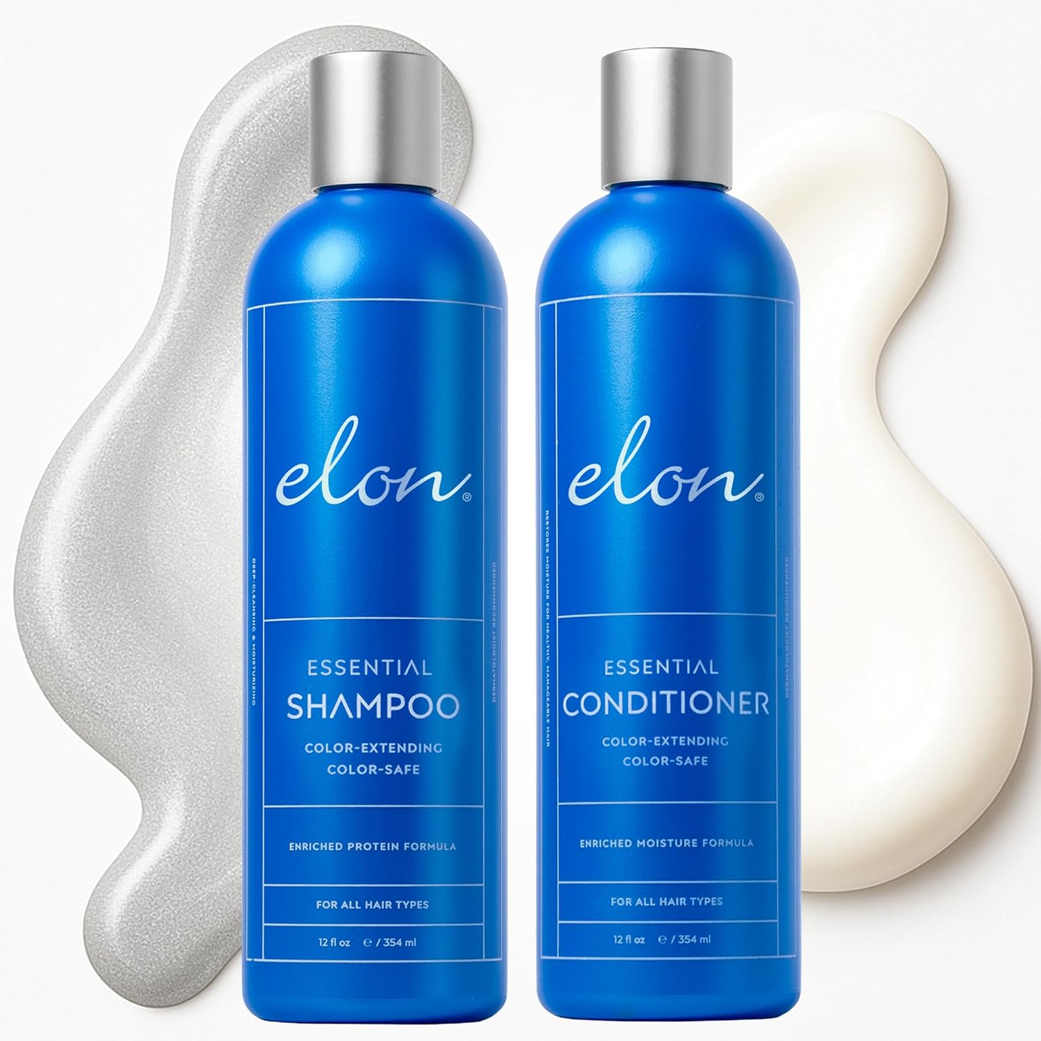Elon Sulfate Free Shampoo and Conditioner Set (12oz) –Hair Shampoo for Color Treated Hair to Extend Color –Conditioner for Dry Hair to Nourish & Protect –Color Safe & Paraben Free