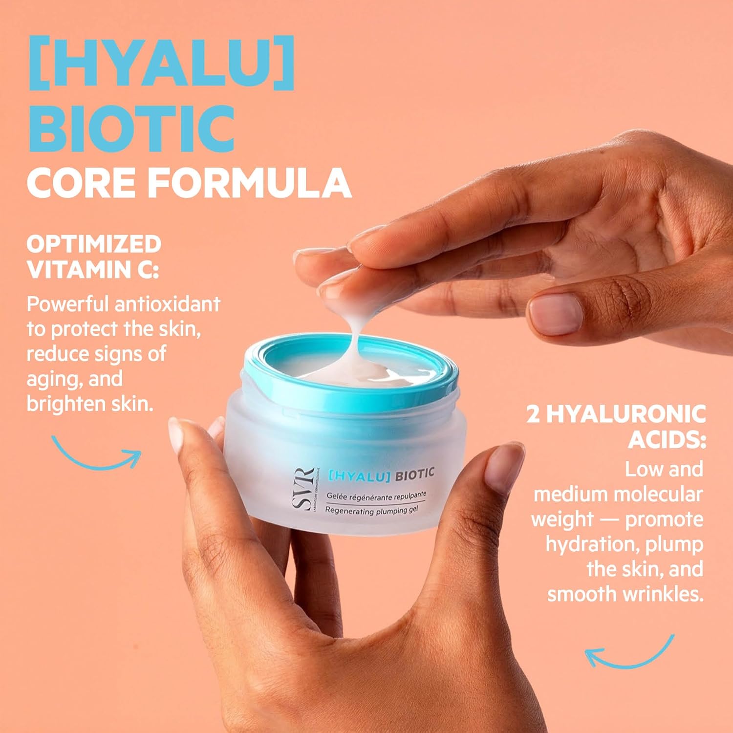 SVR - [HYALU] BIOTIC REFILL - Hyaluronic Acid and Vitamin C - Smooths Fine Lines, Suitable for Sensitive Skin - Non-greasy Finish, Dermatologically Tested - 1.7 fl.oz.