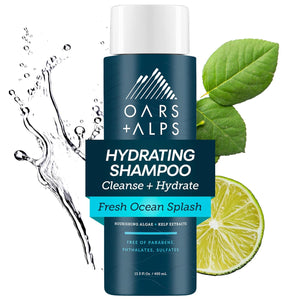 Oars + Alps Men's Sulfate Free Hair Shampoo and Conditioner Set for Men & Women, Infused with Kelp & Algae Extracts, Nourishing & Moisturizing, Paraben Free, Fresh Ocean Splash Scent, 2pk, 13.5oz