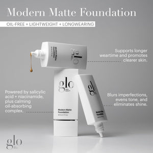 Glo Skin Beauty Modern Matte Foundation, Oil-Free, 1N, 30 mL | Full coverage matte foundation, salicylic acid + niacinamide, non-comedogenic, buildable, oily and acne-prone skin