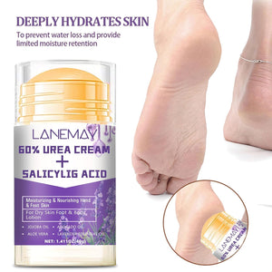 2Pcs Urea Cream 60% for Feet & Dry Cracked Skin, Cracked Heel Repair Stick Maximum Strength Moisturizing Foot & Hand Balm (Lavender)