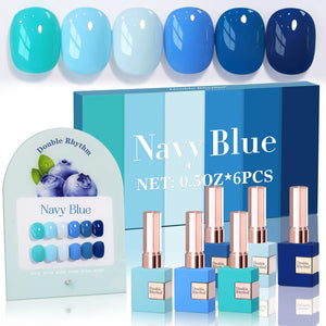 Double Rhythm 6 Pcs 15 ML Gel Polish Set Same Color Same Bottle Soak Off Gel Polish Kit Nail Art Manicure Salon DIY at Home for Women (Jelly Burgundy Red Glitter Silver -T6-56)