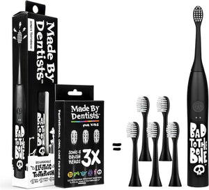 Made by Dentists Sonic X Electric Toothbrush – Rechargeable Kids Sonic Toothbrush, 8X Plaque Removal, 2 Speed Modes, 2-Minute Timer 6 Brush Heads Included, Tweens Ages 7+, Good Vibes Only Edition