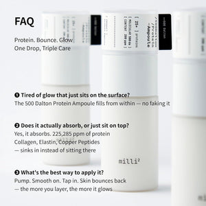 500 Dalton Protein Ampoule with 32 Collagen Peptide Complex, Korean Anti-Aging Firming Serum, Hypoallergenic Niacinamide Ampoule for Fine Lines, Loss of Elasticity & Uneven Tone, 1.01 fl.oz.