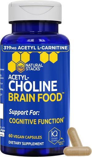 GABA Brain Food - GABA Supplement with L-Citrulline & Grape Seed Extract - Supports Calm & Relaxation - Nighttime Sleep Aid - Supports Production of Gamma Aminobutyric Acid - 120 L-Citrulline Capsules