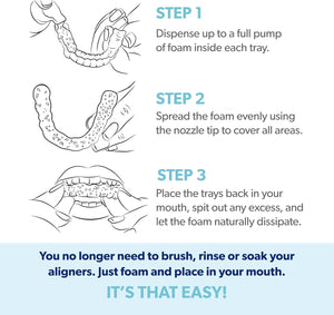 EverSmile AlignerFresh Extra Whitening Foam – Cleaner Compatible w/Invisalign and All Clear Aligners and Retainers – Eliminates Bacteria, Whitens Teeth, Fights Bad Breath – 50ml (1 Pack)