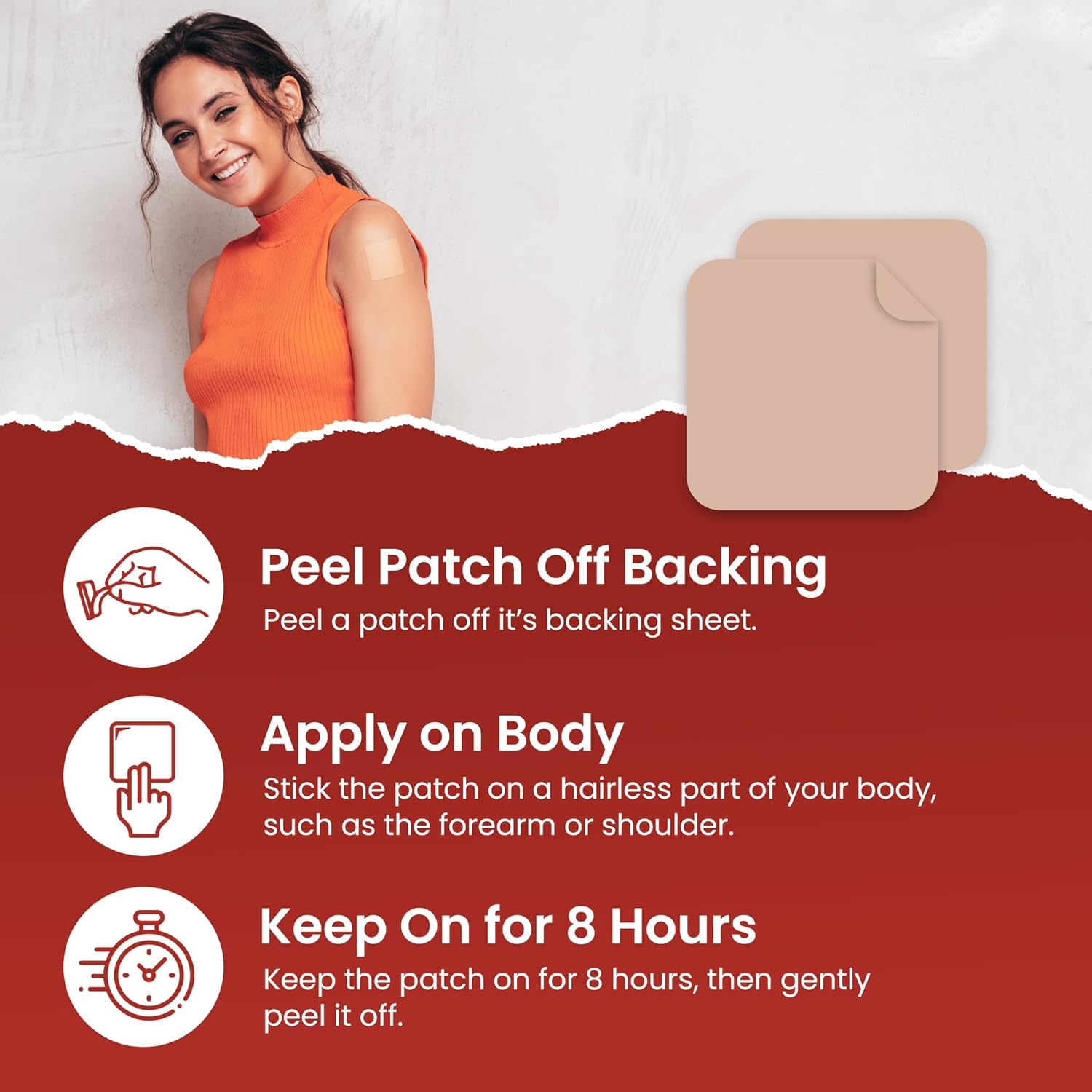 VIORY B12 Patches (Pack of 60) - 100% Natural Patch for Women and Men - Firming, Energy, Focus & Body Support - Enhanced Formula