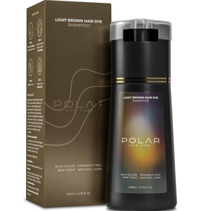 POLAR HAIR CARE Natural Vegan Semi Permanent Hair Dye Shampoo Kit for Gray Hair, Women & Men (Dark Brown), USA 6.76 Fl Oz.