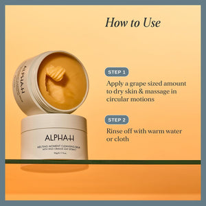 Alpha-H Melting Moment Cleansing Balm - Makeup & SPF Remover (90g) | Melts Away SPF, Dirt & Pollution, Nourishing Balm-To-Oil Texture, Vegan & Pregnancy-Safe for All Skin, Australian Made