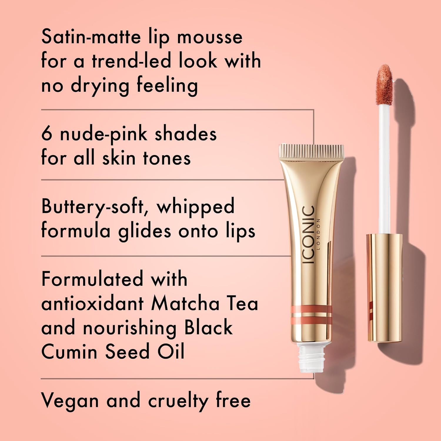 ICONIC LONDON Cloud Kiss Matte Lip Mousse | Matte Liquid Lip Colour, Cruelty-Free, Vegan Makeup