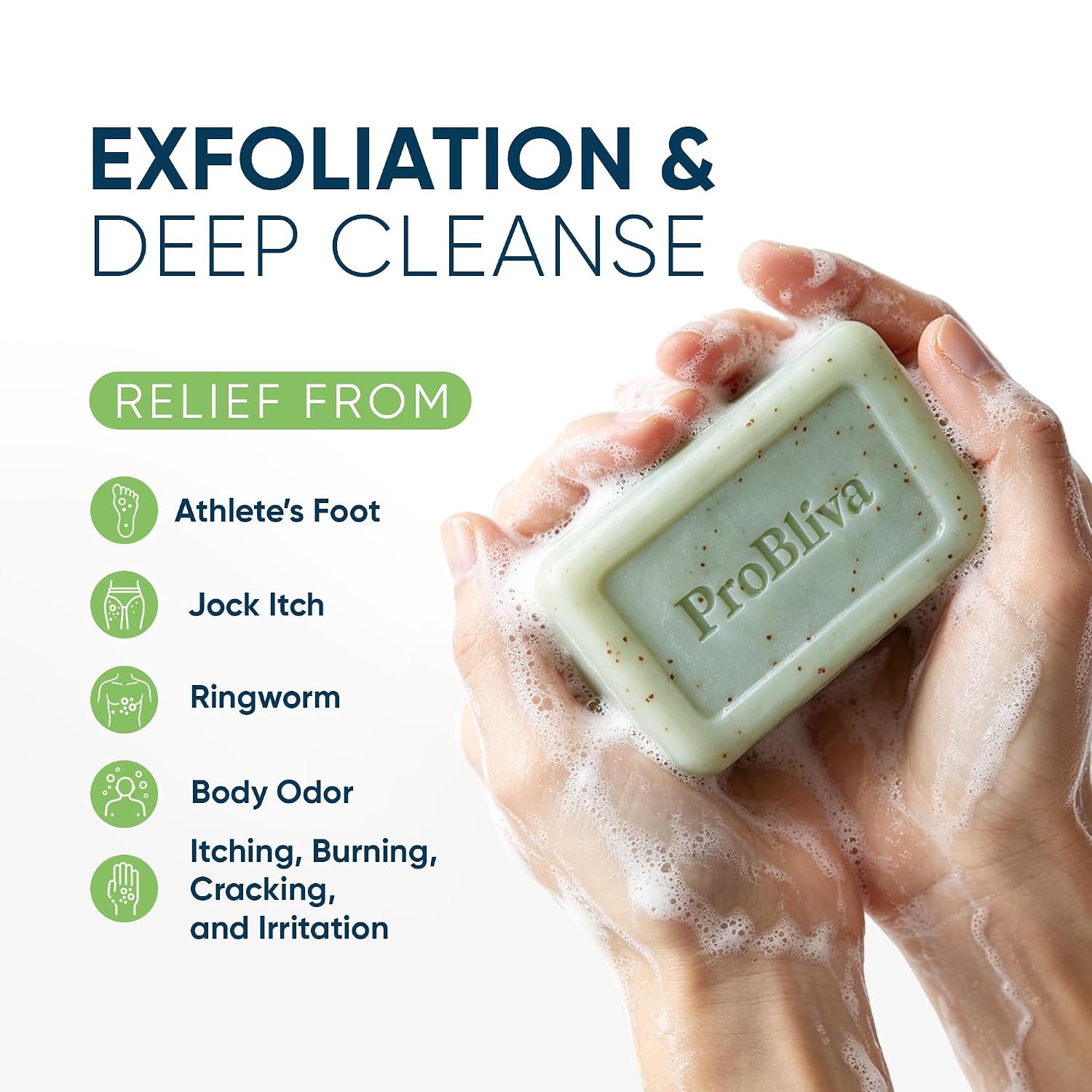 Antifungal Soap Bar with Tea Tree Oil & Charcoal, Exfoliating Scrub Soap for Body & Foot, Helps with Ringworm, Jock Itch & Athlete’s Foot, Antibacterial Body Wash Alternative for Men & Women, 2 Bars