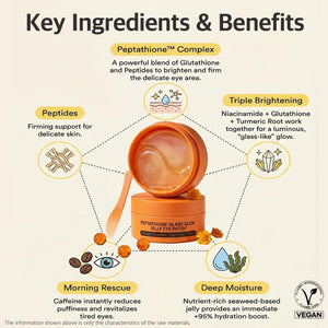 Re.SPN Glass Glow Jelly Under Eye Masks - 60ct Vegan Korean Depuffing Hydrogel Pads for Dark Circles, Puffiness, Fine Lines & Eye Bags - Infused with Peptide Complex, Niacinamide & Botanicals, Cooling