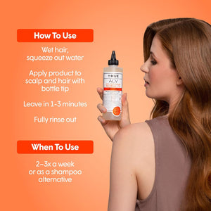 dpHUE Apple Cider Vinegar Hair Rinse Lite, 8.5 oz - Shampoo Alternative, Scalp Cleanser & Post Workout Rinse - Won’t Weigh Fine Hair Down - Removes Buildup & Sweat