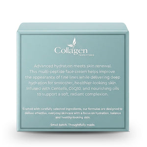 GHK-Cu Copper Peptide Face Cream with CoQ10 & Collagen – Hydrating & Firming Daily Moisturizer for Mature, Dry Skin, infused with Centella Asiatica (2 oz)