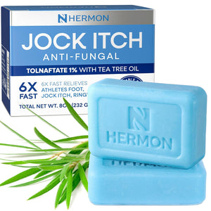 Hermon Antifungal Body Wash for Jock Itch: Tea Tree oil Body Wash for Jock Itch, Ringworm, Back Acne, Athlete's Foot, Tinea - Medicated Soap for Men and Women