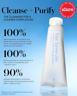 Kate Somerville EradiKate 3% Sulfur Daily Foaming Cleanser Acne Treatment – Clinically Formulated Medicated Face Wash Balances Skin & Cleans Pores, 4 Fl Oz