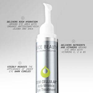 Juice Beauty Stem Cellular Anti-Wrinkle Eye Treatment - Vitamin C & Hyaluronic Acid Gel Cream to Brighten Dark Circles and Smooth Fine Lines - Organic Anti-Aging Eye Care, 15ml (0.5 fl oz)