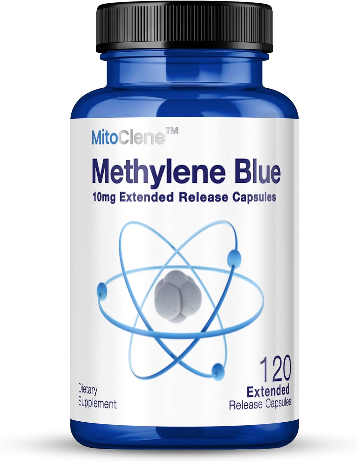 MitoClene 120 Extended-Release Methylene Blue Capsules 10mg Pharmaceutical USP Grade, 4 Month Supply, Advanced Delivery for Mitochondrial Energy Support, with Vitamin C & Zinc Picolinate