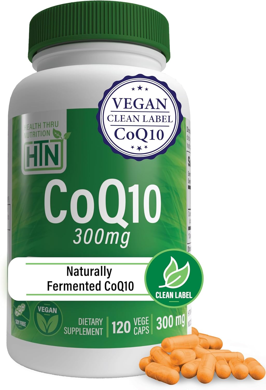 Health Thru Nutrition CoQ-10 300mg - 120 Capsules | High-Potency Ubiquinone Coenzyme Q10 | Supports Cellular Energy & Antioxidant Protection | Non-GMO, Soy-Free, Vegan, Gluten-Free