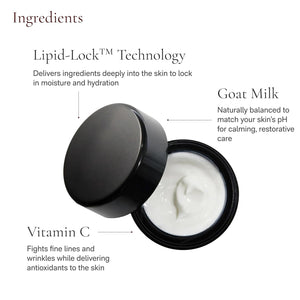 Soufflé Moisturizer | Antioxidant-Rich & Lightweight - Hydrates & Soothes with Goat Milk, Aloe & Vitamin C - Fragrance-Free - Nourishes Skin Barrier for Instant Hydration and Glow 1.7 Fl Oz