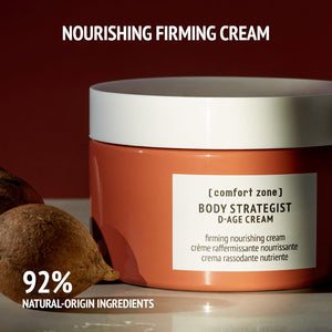 [ comfort zone ] Body Strategist D-Age Cream, Firming Body Lotion, Elasticizing Toning Treatment, Organic Tamanu Oil, Anti-Aging for Loss of Firmness, Dry Skin, Vegan, Made in Italy, 6.36 Oz