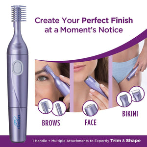 Schick Hydro Silk Perfect Finish Trimmer, 8-in-1 Grooming Kit for Women