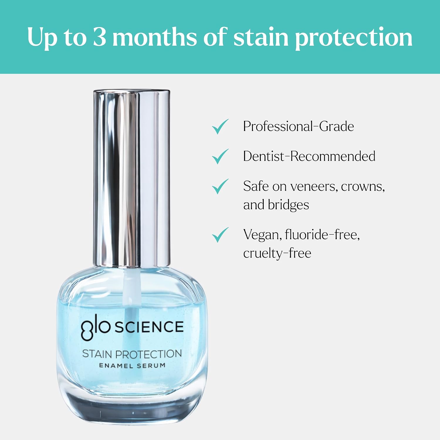GLO Science Enamel Stain Protection Serum – Professional-Grade Serum Repairs, Strengthens & Shields Teeth Against Stains – Dentist Recommended, Fluoride Free, Safe for Sensitive Teeth – 0.176 oz