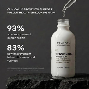 ZENAGEN Densifying Hair Serum for Fine + Thinning Hair | Boosts Hair Density, Strengthens & Nourishes Hair Follicles, Non-Greasy Water-Based Formula, Plant-Based, Vegan, All Hair Types