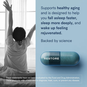 Tally Health Cognitive Lift Bundle - Deep Restorative Sleep & Sharper Memory, Focus & Brain Aging Support with Restore (30-Day Supply, 90 Caps) + Sharpen (30-Day Supply)
