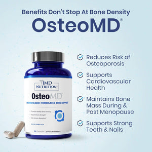 1MD Nutrition OsteoMD for Comprehensive Support - Supplement for Women and Men - Promote Density w/Vitamin D - Hydroxyapatite w/Vitamin D3 & K2-90 Capsules