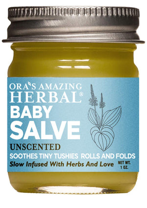 Baby Salve, Diaper Balm Ointment with Organic Coconut Oil, Natural Baby Cream with Calendula, 1 oz Travel Size, Ora's Amazing Herbal