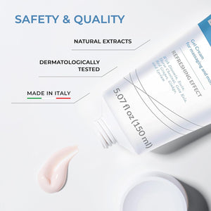 Dulac, Diosmin Legs Gel Cream, Cooling & Refreshing, with Diosmin & Menthol, Horse Chestnut Extract, Butcher's Broom & Red Vine, Fast-Absorbing, Non-Greasy, Daily Leg Care, 5.07 fl oz, Made in Italy