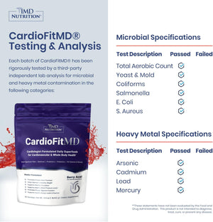 1MD Nutrition CardioFitMD - Vegan Beets Superfood Keto-Friendly - Nitric Oxide Supplement - Beet Root Powder - High Fiber Drink - 30 Days