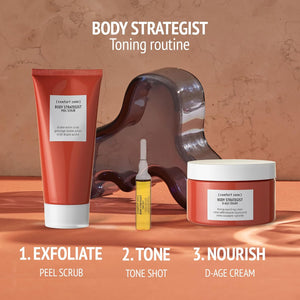 [ comfort zone ] Body Strategist D-Age Cream, Firming Body Lotion, Elasticizing Toning Treatment, Organic Tamanu Oil, Anti-Aging for Loss of Firmness, Dry Skin, Vegan, Made in Italy, 6.36 Oz