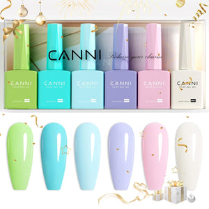 CANNI 6Pcs 9ml Hema-Free Nail Dehydrator Primer, Base Coat Reinforce Diamond Gel Top Coat and Matte Top Coat Gel Nail Polish Set, Soak Off LED Nail Gel Polish Set Nail Art Starter Manicure Salon