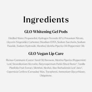 GLO Science So Brilliant Tooth Whitener Set – Fast, Sensitivity Free Teeth Whitening Technology – Includes Warming Mouthpiece with LED Light, 6% Hydrogen Peroxide Gel Pods, Lip Balm, & Travel Case