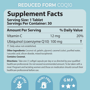 Pharma Nord – CoQ10 Ubiquinol 100 mg • Powerful Antioxidant for Heart Health • Mitochondrial Energy • Fertility Support • High Quality Supplement • Gluten-Free, Non-GMO, 30 Softgels