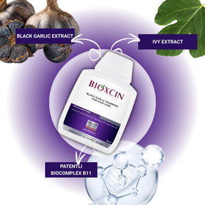 Bioxcin Black Garlic Hair Shampoo - Anti-Hair Loss & Thinning, 300 ML (Set of 3)