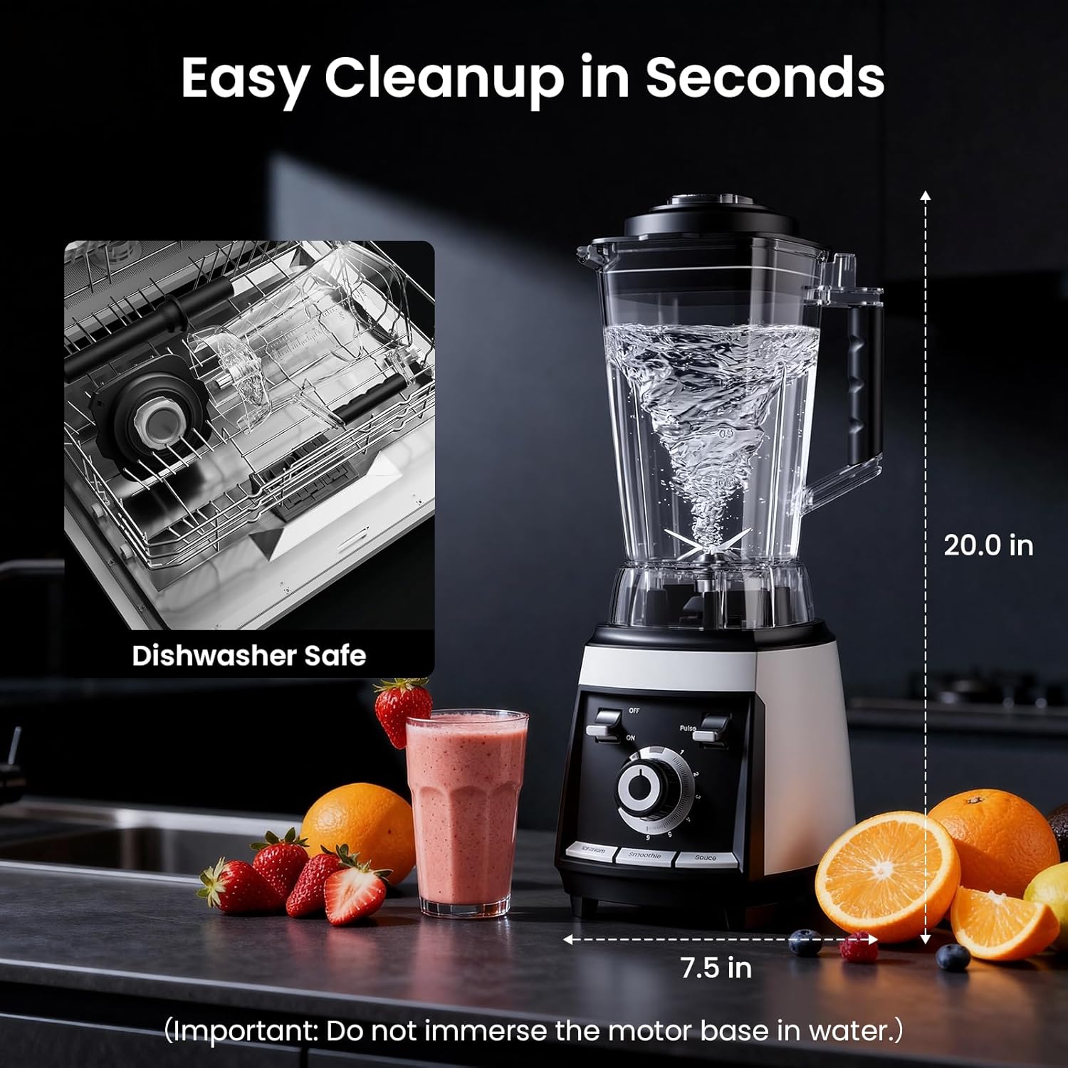 Colarlemo 1800 WP Smoothie Blenders for Kitchen, 30,000 RPM Large Blender for Smoothies, Ice Crushing & Frozen Fruit Heavy Duty Grinder with 68oz BPA-Free Pitcher, Adjustment Speed Knob, Silver