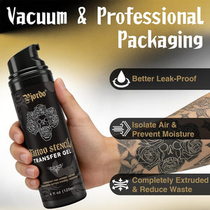 Pjordo Tattoo Stencil Transfer Gel Solution, Tattoo Stencil Gel, Tattoo Transfer Gel for Transfer Stickers Paper Machine Stencils, Stencil Gel Vacuum Bottle Designed for Professional & Clear Transfer