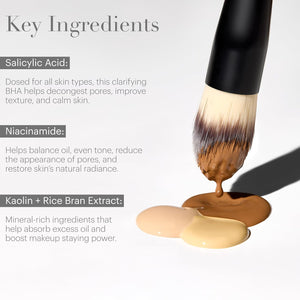 Glo Skin Beauty Modern Matte Foundation, Oil-Free, 1N, 30 mL | Full coverage matte foundation, salicylic acid + niacinamide, non-comedogenic, buildable, oily and acne-prone skin
