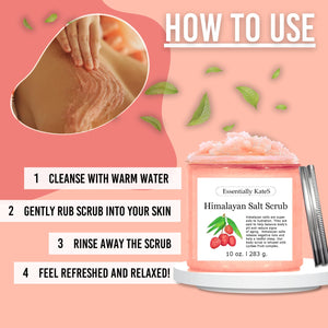 Himalayan Salt Body Scrub with Almond Oil, Exfoliating Mineral Formula, 10 oz