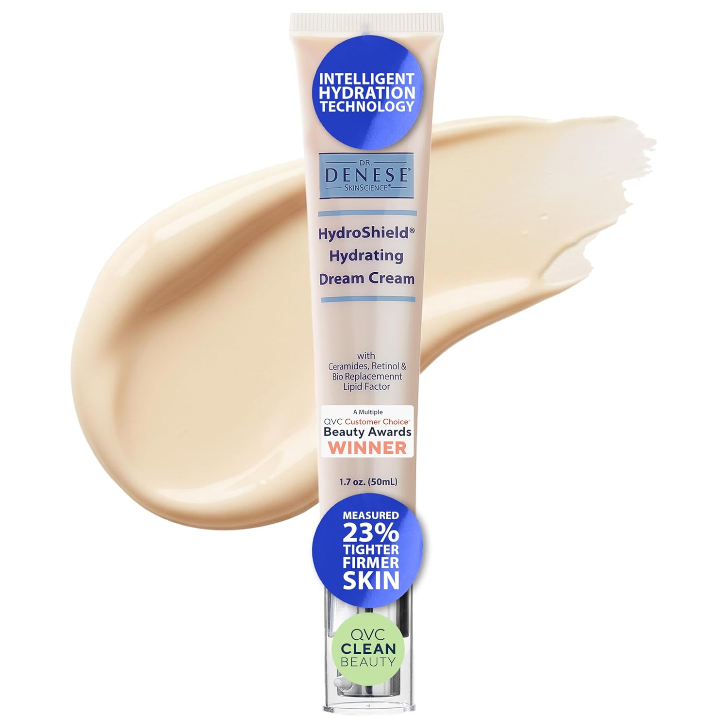 Dr. Denese HydroShield Dream Cream 1.7 oz – Advanced Moisturizer with Ceramides, Retinol and Peptides for Smooth Radiant Skin, Improved Elasticity and Deep Hydration – Doctor Developed, Cruelty Free