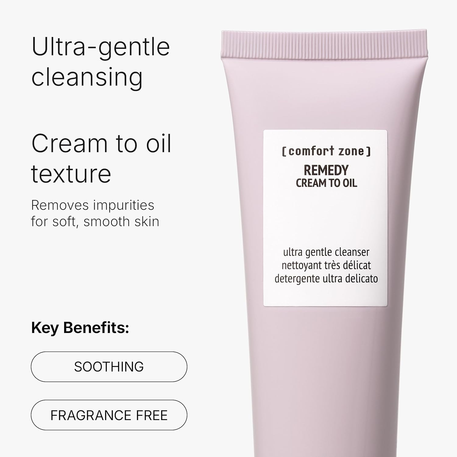 [ comfort zone ] Remedy Cream To Oil Cleanser, Soothing Nourishing Face Wash, Ultra Gentle, Fragrance Free, Marula Oil, Clean Beauty, Made in Italy, Sensitive & Redness Prone Skin, 5.07 Fl Oz