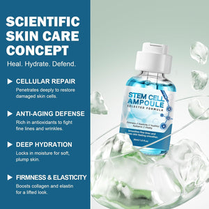 Botanical Stem Cell Ampoule for Face, Microneedling Serum, 2 Count | Hydrating facial serum ampoules for use with or without microneedling to improve the appearance of fine lines and dry skin