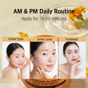 Re.SPN Glass Glow Jelly Under Eye Masks - 60ct Vegan Korean Depuffing Hydrogel Pads for Dark Circles, Puffiness, Fine Lines & Eye Bags - Infused with Peptide Complex, Niacinamide & Botanicals, Cooling