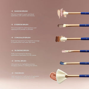 BERRY GOODS 12-Piece Makeup Brush Set with Microcrystalline Silk Fibers – Ultra-Soft, Vegan & Cruelty-Free Face & Eye Brushes with Travel Case (BERRY Blue)