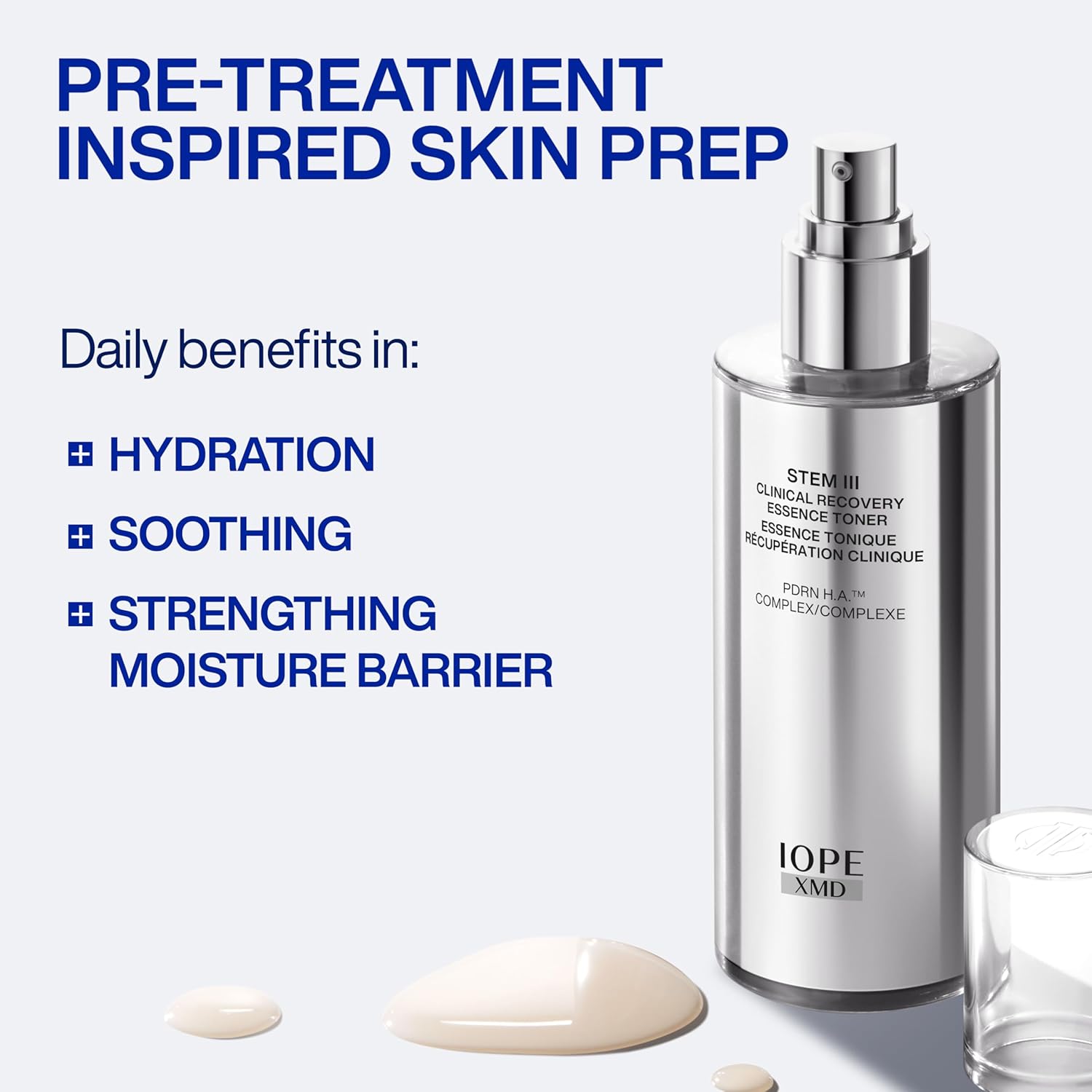 IOPE XMD Stem III Clinical Recovery Essence Toner - Hydrating & Soothing Face Prep - Pre-Treatment Inspired Formula to Balance and Calm Skin - with PDRN and Hyaluronic Acid - 5.07 fl. oz.