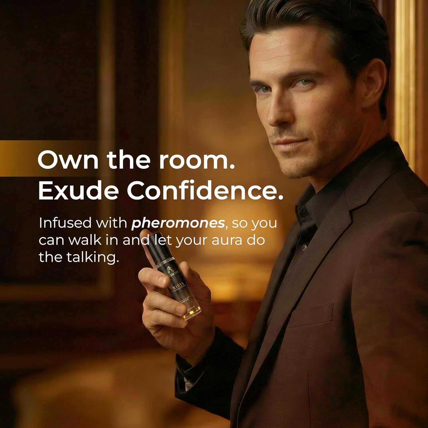Concentrated Cologne For Men - Long-Lasting Mens Cologne - Pheromones-Infused Oil-Based Perfume For Him - Intense Formula - Travel Size, Rollerball Fragrance - 0.34 oz (10 mL)